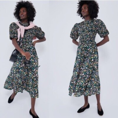 green emerald velvet dress Navy & Blush Abstract Floral Amanda Midi Dress