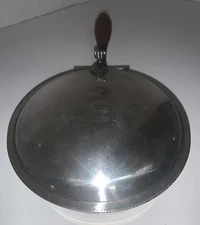 Vintage Sheffield Silver Plate Crumb Catcher Silent Butler HORSE Wood Handle