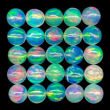 25 Pcs Natural Ethiopian Opal 4mm Round Cabochon Loose Wholesale Gemstones Lot