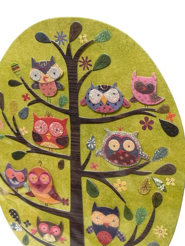 PAPYRUS 3D OWLS in Tree Blank Greeting Card & Envelope UNUSED - Picture 2 of 5