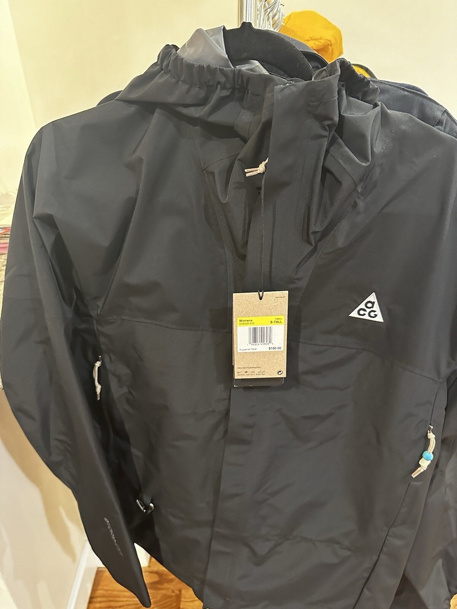 Nike ACG StormFit Cascade Rains Black Rain Jacket Women Sz S