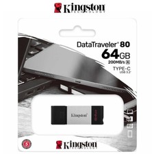 USB Drive Kingston 3.2 DataTraveler 80 64GB Type C Flash Drive 200MB/S DT80/64GB