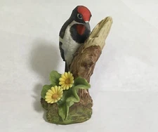 Andrea By Sadek Downy Woodpecker Porcelain with Removable Wooden Base  #9386