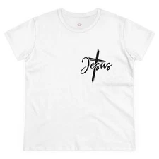 Jesus Graphic Women's Mid weight Cotton Tee