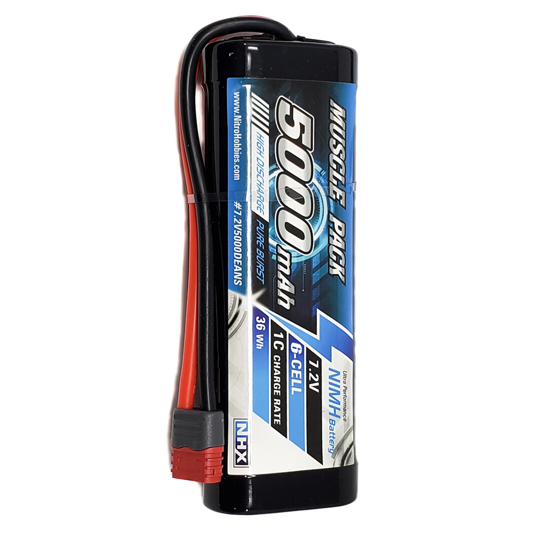 NHX Muscle Pack 7.2V 5000mAh 6-Cell Nimh Battery w/ DEANS Connector