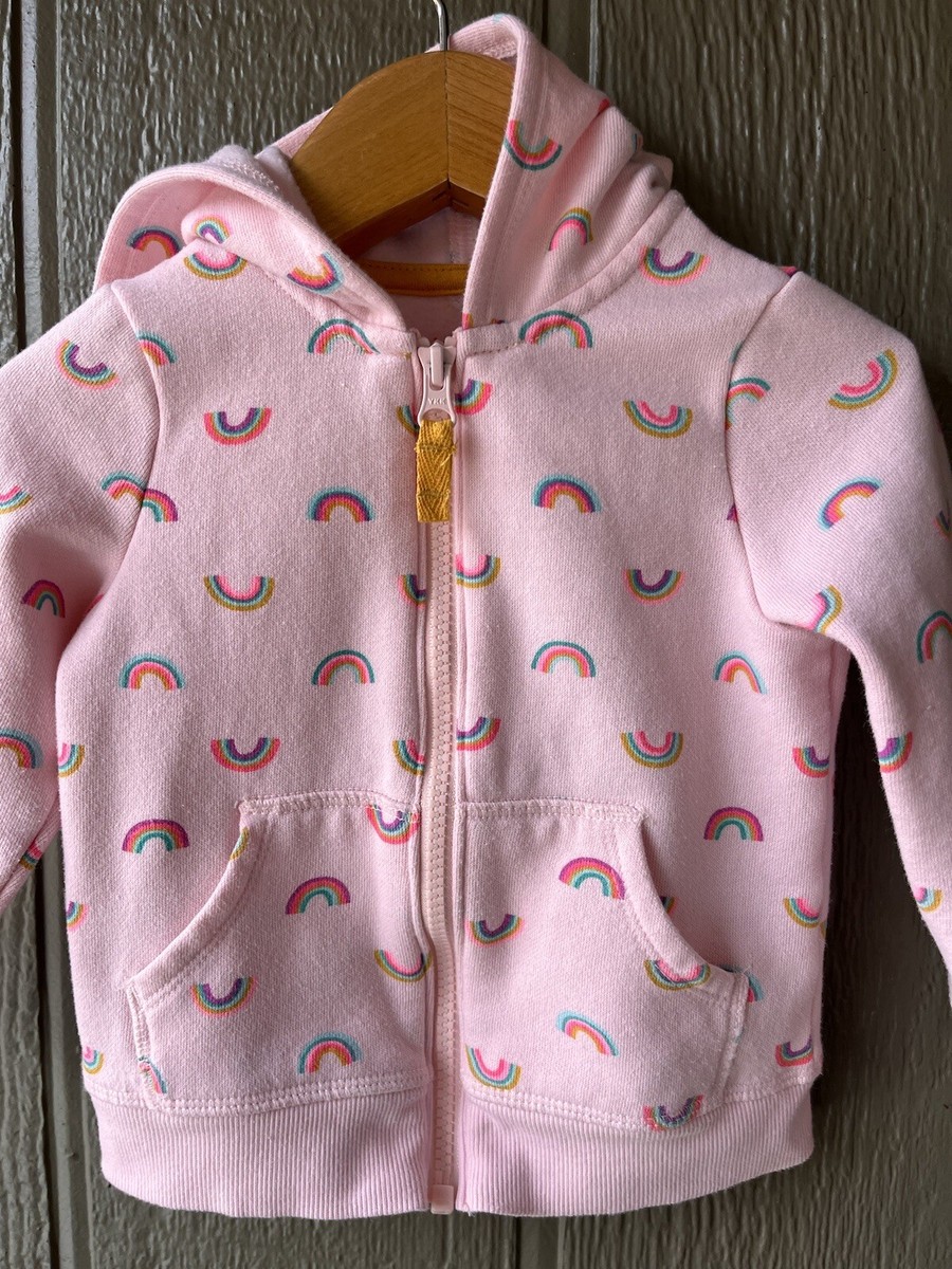 Cat & Jack Toddler Girl's Pink Rainbows Hoodie Sweatshirt Cat & Jack Toddler Girl's Pink Rainbows Hoodie Sweatshirt