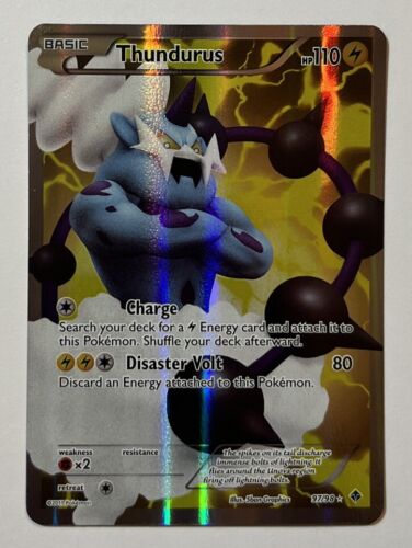 Pokémon TCG Thundurus BW - Emerging Powers 97/98 Holo Full Art Ultra rzadki prawie idealny - Zdjęcie 1 z 2