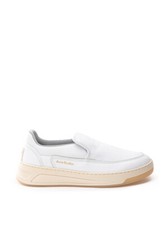 Acne Studios Leder Slipper Weiß