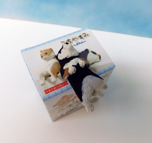 BC USA Siba Inu Relaxing Plastic Dog Figurine Relaxing Laying down Black/tan/Wh. - Picture 3 of 5