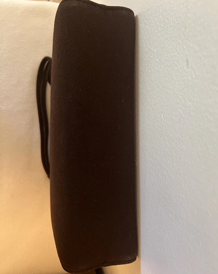 Cartera clutch Dover vintage años 60 hecha en EE. UU./gamuza marrón Foto 4 de 4