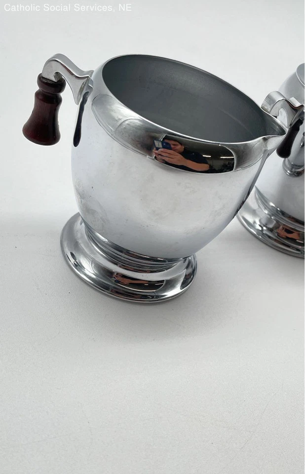 Juego de crema y azúcar vintage Farberware acero inoxidable cromo mediados de siglo Foto 4 de 4