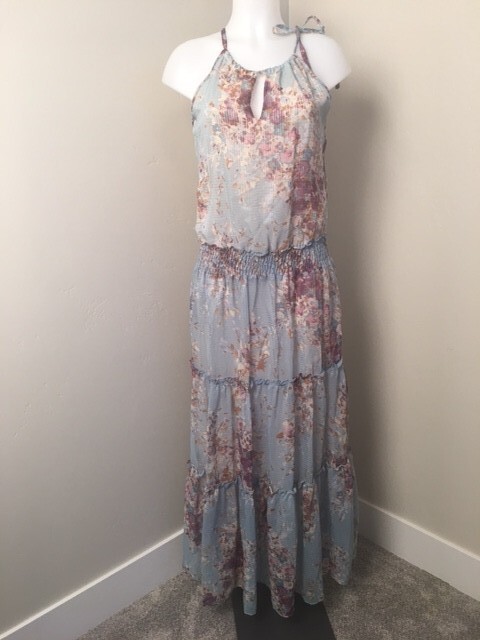 slim fit dress slacks Women's Bohemian Spring Sleeveless Grey Halter Maxi Dress main image 1