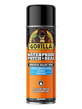 Gorilla Waterproof Patch  Seal Rubberized Sealant Spray, Black, 16 Ounce Pack