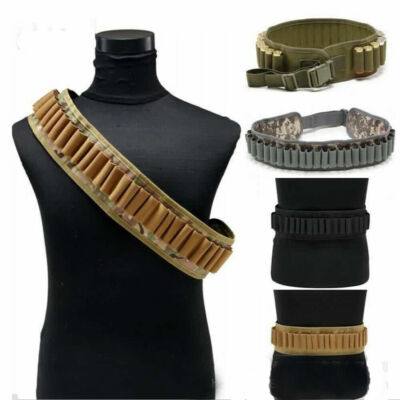 Tactical 30 Shell Shotgun 12 20 Gauge Cartridge Ammo Bandolier Sling Belt Holder