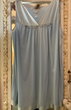 NWT Vanity Fair Coloratura Sleeveless Nightgown Extra Large Purity Blue XXXL