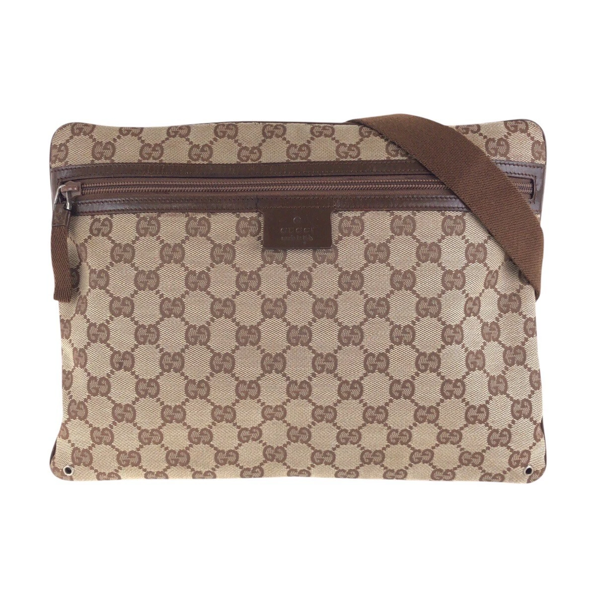 GUCCI 90476 Sac à bandoulière diagonale unisexe beige GG toile/cuir GG