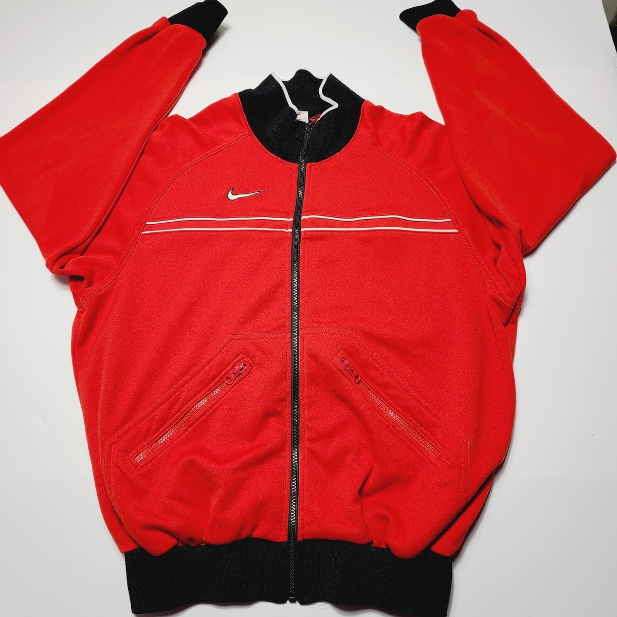 Vintage NIKE Track Jacket Men's Size Small Red Black 90's