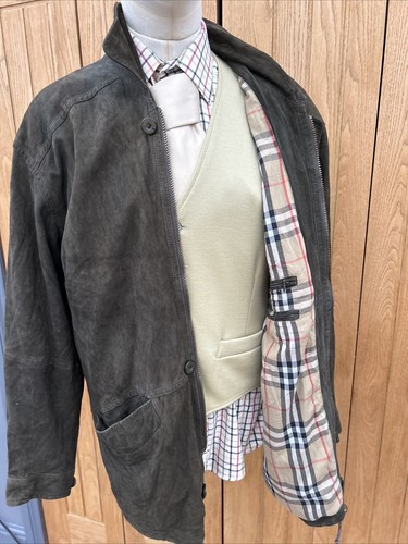 Men's BURBERRY Prosum SUEDE Sports Flight Jacket Coat L/XL 42/44' - Picture 3 of 12