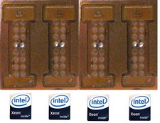 4 Adapters LGA771 Xeon to LGA775 MOD and 4 Intel Xeon Inside Strickers