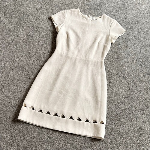 Club Monaco Milancey White Peekaboo Scallop Dress Size 00 - Picture 5 of 9