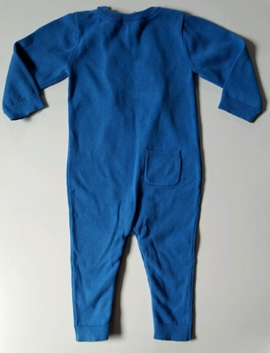 Gymboree Boys Fair Isle Friends Sweater Longall One piece Blue Owl Size 12-18 - Picture 6 of 7