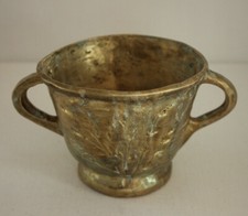 Donica Mosiądz 1090g Solidny wazon Dzbanek Pojemnik Kwiaty Gildia Rękodzieło Stary vintage