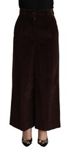 DOLCE & GABBANA Pants Wide Leg Black Cotton High Waist Trouser IT40/US6/S $1500