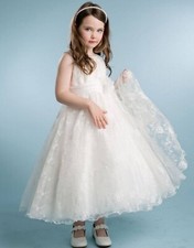 NEW Flower Girl Easter Wedding party Dress elegant tutu country lace size 10 12
