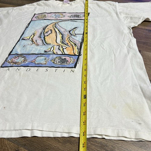 Vintage 90s T Shirt Fish Tropical Sandestin Fish Print USA Made Cyrk Mens XL - Picture 24 of 24