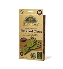 If You Care Household Gloves Latex Lightly Dusted with Cotton Medium, 1 Pair
