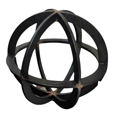 Black banded decorative sphere 8  home decor