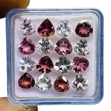 VVS 16 Pcs Natural Multi Tourmaline 5mm Pear Cut Loose Untreated Gemstones Lot
