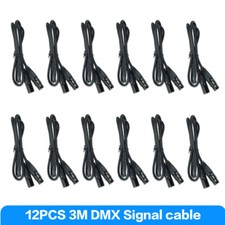 12pcs Signal Cable Stage Light Fog Machine DMX512 XLR Connection 10ft/3m 3 Pin