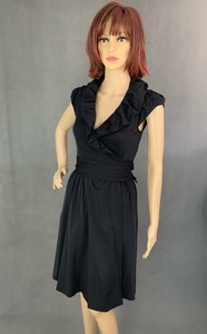 ladies black wrap dress