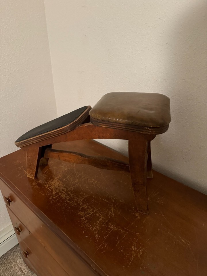 Vintage Wooden Shoe Fitting Salesman Bench Stool Mid Century Modern eBay