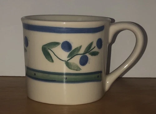 Vintage Hartstone Pottery Blueberries Mugs-Never Used-3.75” Tall