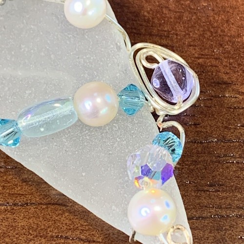 Authentic Atlantic City Ocean White Sea Glass pearl pendant necklace 28” - Picture 13 of 15