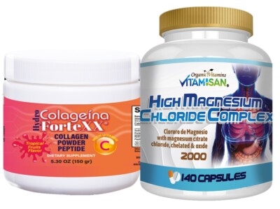 Collagen & Magnesium Vit.C Powder & capsules Anti Stress Magnesium magnesio 