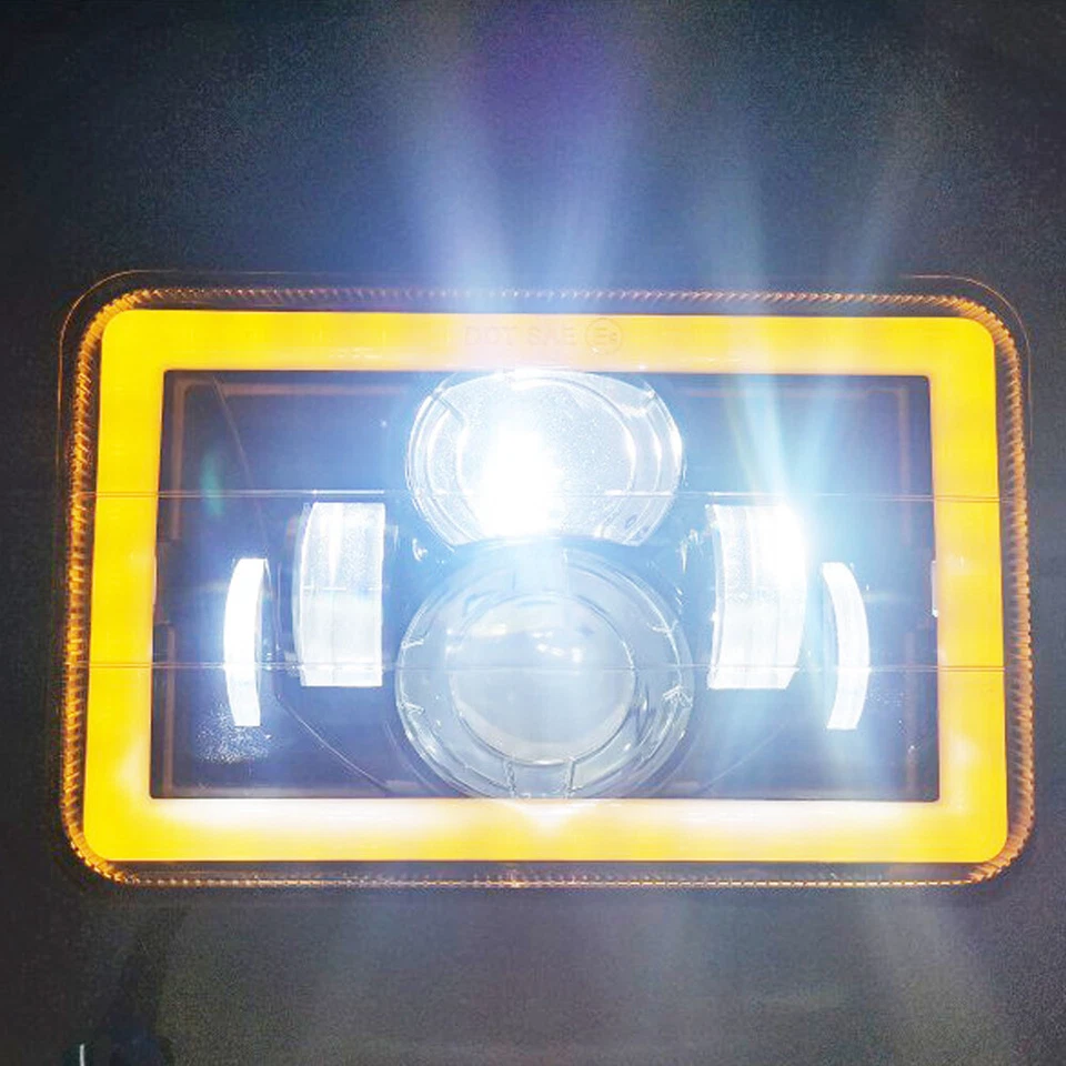 Faros LED de haz alto bajo con DRL aptos para camionetas GMC G2500 G3500 4 pulgadas Foto 2 de 4