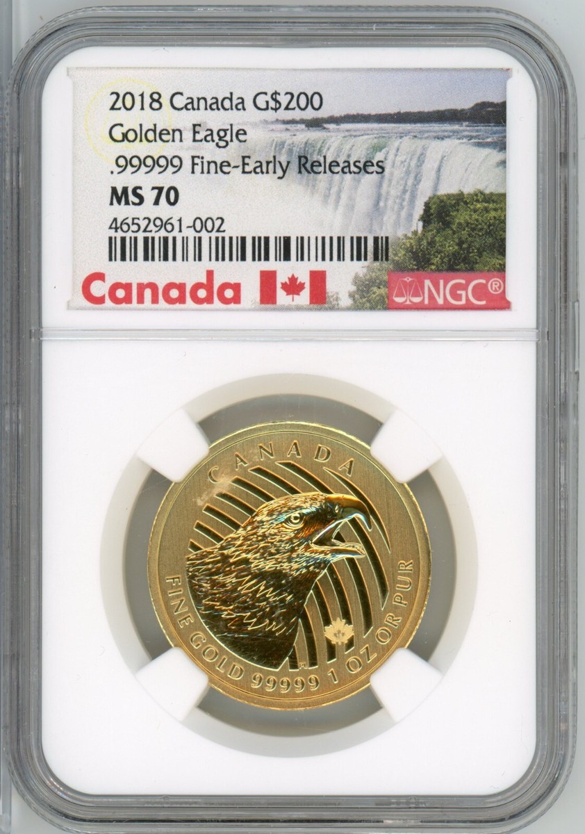 レア‼️ 2018年 NGC MS70 イーグル銀貨1オンス ゴールドコア 2018 $1 American Silver Eagle MS70 NGC - Early Releases