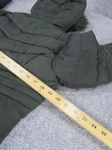 Diesel Jacket Womens 14 Army Green Puffer Parka Fleece Lined - Picture 7 of 9