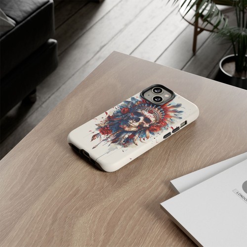 Feather Headdress Chief Skull Phone Case for iPhone, Samsung Galaxy, Pixel - 第 57/173 張圖片
