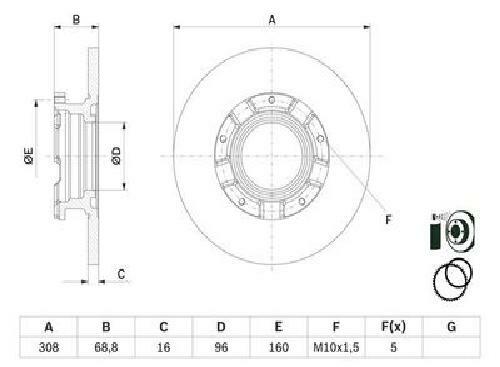 Original Bosch Bremsscheibe 0 986 479 F62 FüR Ford-image