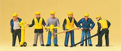HO Preiser # 10035 CITY SEWER / ROAD CONSTRUCTION WORKERS / 1:87 scale Figures