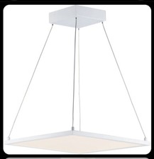 Maxim 57838 White Wafer 15" Square Led Panel Pendant