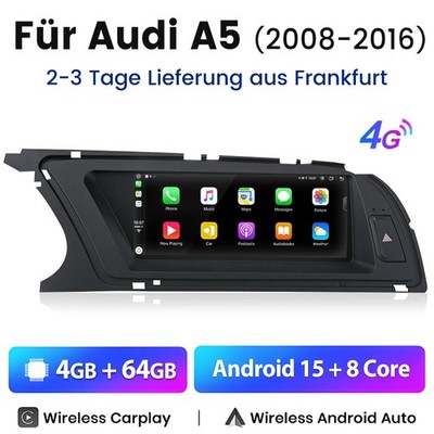8.8'' Android 15 Autoradio DAB+ für Audi A5 B8 2008-2016 GPS Navi WIFI CarPlay 4G
