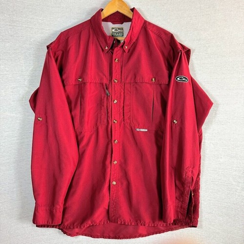 Drake Waterfowl Herren Performance Langarm Angelshirt tiefrot Gr. LG