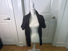 Banana Republic Men  s Knitted Black Short Sleeve Shirt Size Large