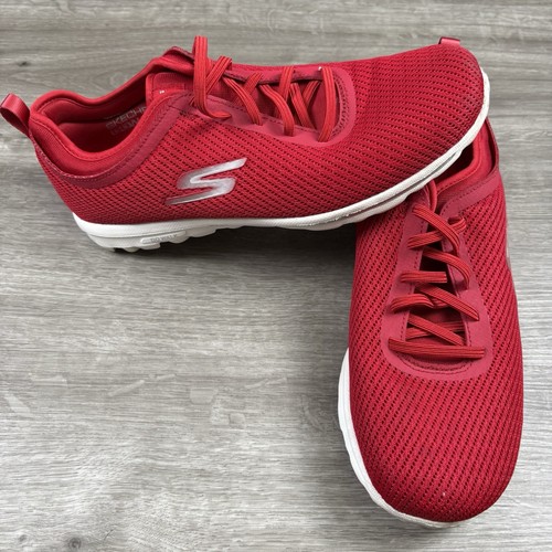 Skechers Go walk GOGA MAT Womens size 9 vivid red color Slip On Breathable