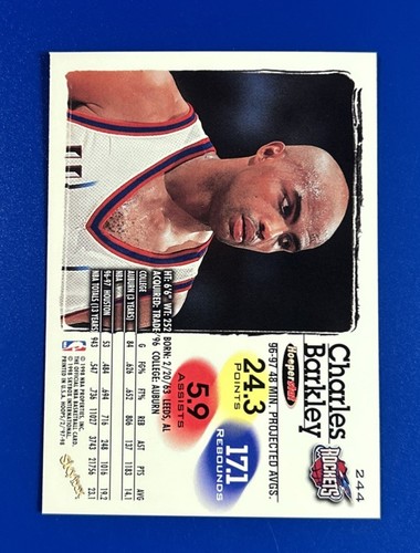 1997-98 Hoops Basketball Charles Barkley Houston Rockets #244 - Picture 2 of 2
